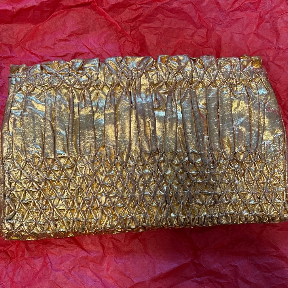 Vintage Koret Gold Evening Clutch – Textured Metallic Bag